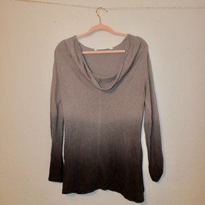 ♡Cow-neck Gray / Blue Ombre Long Sleeve Top♡